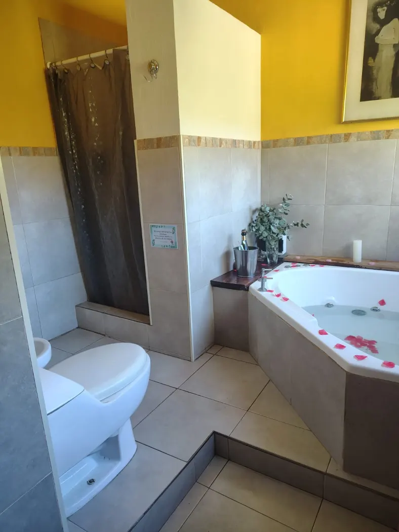 Jacuzzi de la suite El Paraíso VIP junto a la ventana al parque